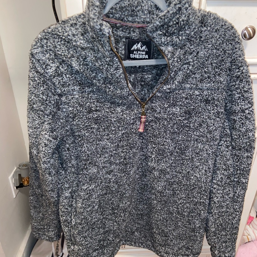 grey sherpa quarter zip